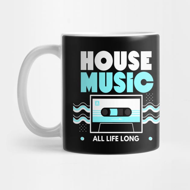 HOUSE MUSIC  - Cassette (Blue) by DISCOTHREADZ 